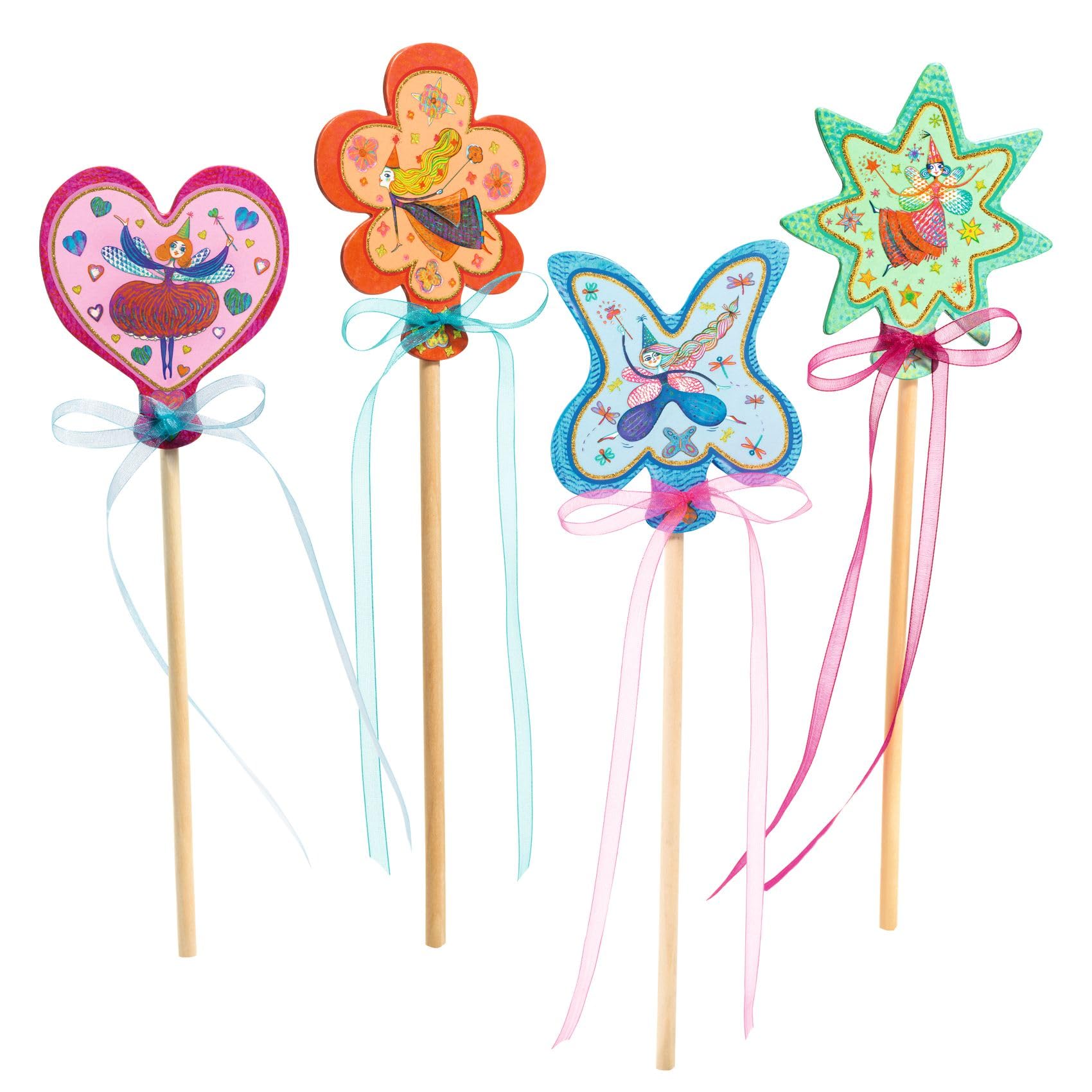 DJECO DIY Little Fairies Magic Wand Craft Kit - Create Your Own Fairy Wand - Arts & Crafts for Little Ones - Fun & Creative for Family & Friends - Creative Kit for Children 5+ Years
