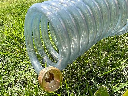 Miniatura 2 de SANFU Manguera de agua de jardín EVA Recoil de 38 pulgadas de diámetro interior x 50 pies de alta calidad con accesorios de latón de 34 pulgadas