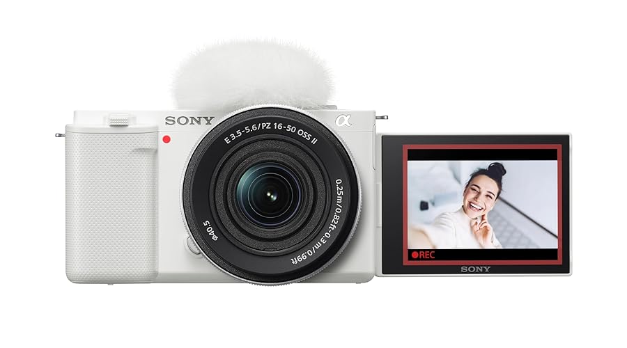 Sony Alpha ZV-E10 - APS-C Interchangeable Lens Mirrorless Vlog Camera Kit - White, ZVE10KW - White - Base - w/ 16-50mm