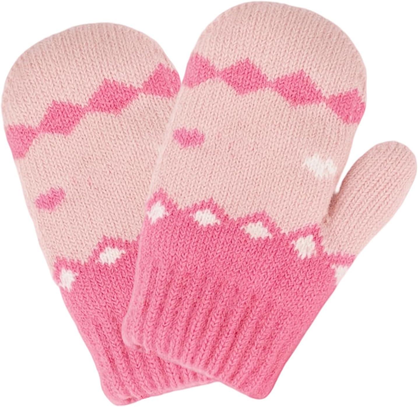 Kids Winter Mittens for Boys Girls 3-5 Years, Double Layer Thermal Knit Stretchable Snow Gloves for Outdoor - Image 2