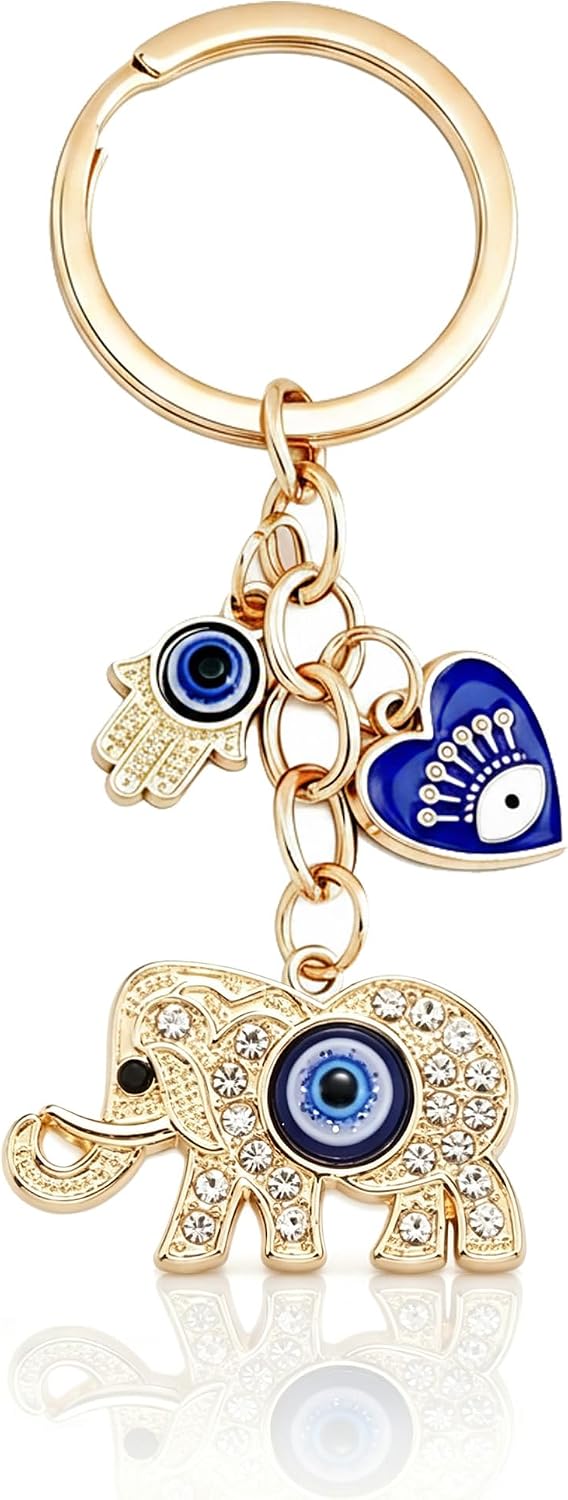 Evil Eye Luck Keychain, Purse, and Bag Charms—Accessories for Car Keys and Handbag