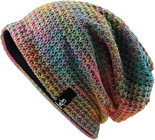 Miniatura 4 de VECRY Gorro de punto holgado para mujer, diseño de calavera, acanalado, boina para invierno y verano