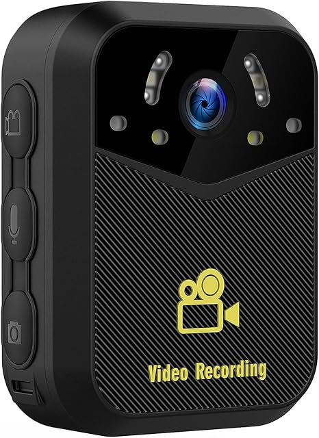 SPIKECAM Body Cameras for Security with Clear Sound Audio, Super HD Video Mini Body Cam with Night Vision, Long Battery Life Security Bodycam, Body Worn Camera Built-in 64GB Large Memory