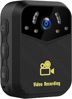 SPIKECAM Body Cameras for Security with Clear Sound Audio, Super HD Video Mini Body Cam with Night Vision, Long Battery Life Security Bodycam, Body Worn Camera Built-in 64GB Large Memory