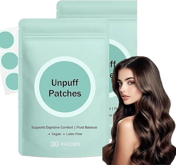 Unpuff Patches, Kind Patches unpuff,with Dandelion, Fennel, Artichoke, Ginger & Turmeric, 2 Pack, 60 Patches