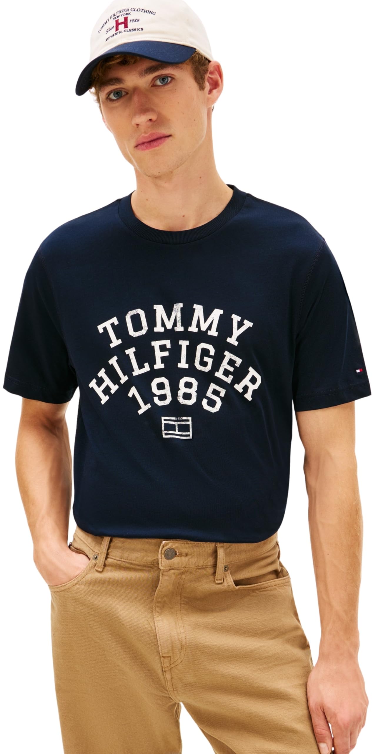 Tommy Hilfiger Men Hilfiger Arch TEE MW0MW41470 S/S T-Shirt, Blue, S