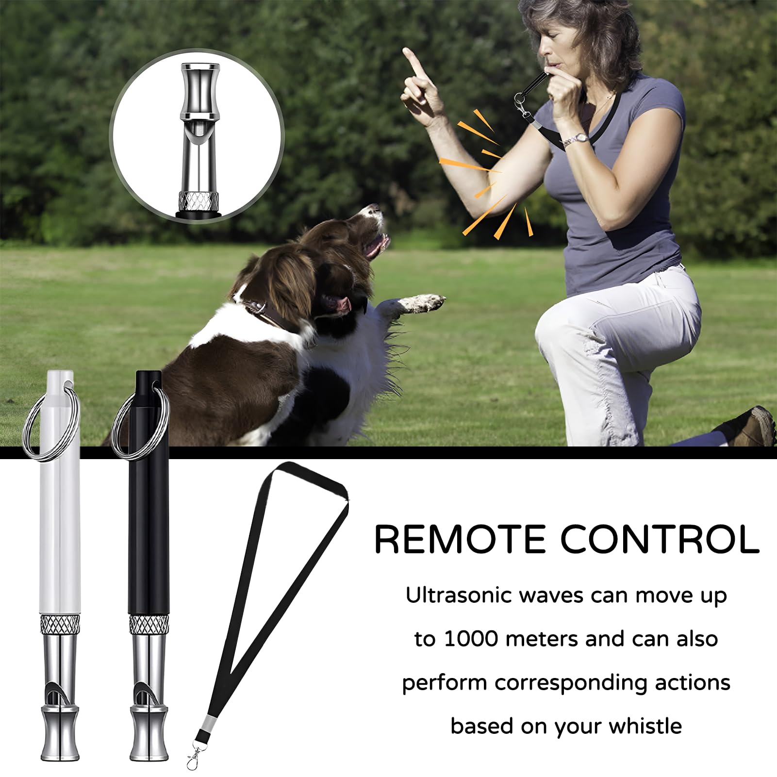 2 Pièces De Sifflet Chien,Sifflet Ultrason Chien Anti Aboiement,Sifflet pour Chien pour Le Rappel, Sifflet Ultrason Chien Anti Aboiement, RéGlable Sifflet Ultrason Chien, avec LanièRe.