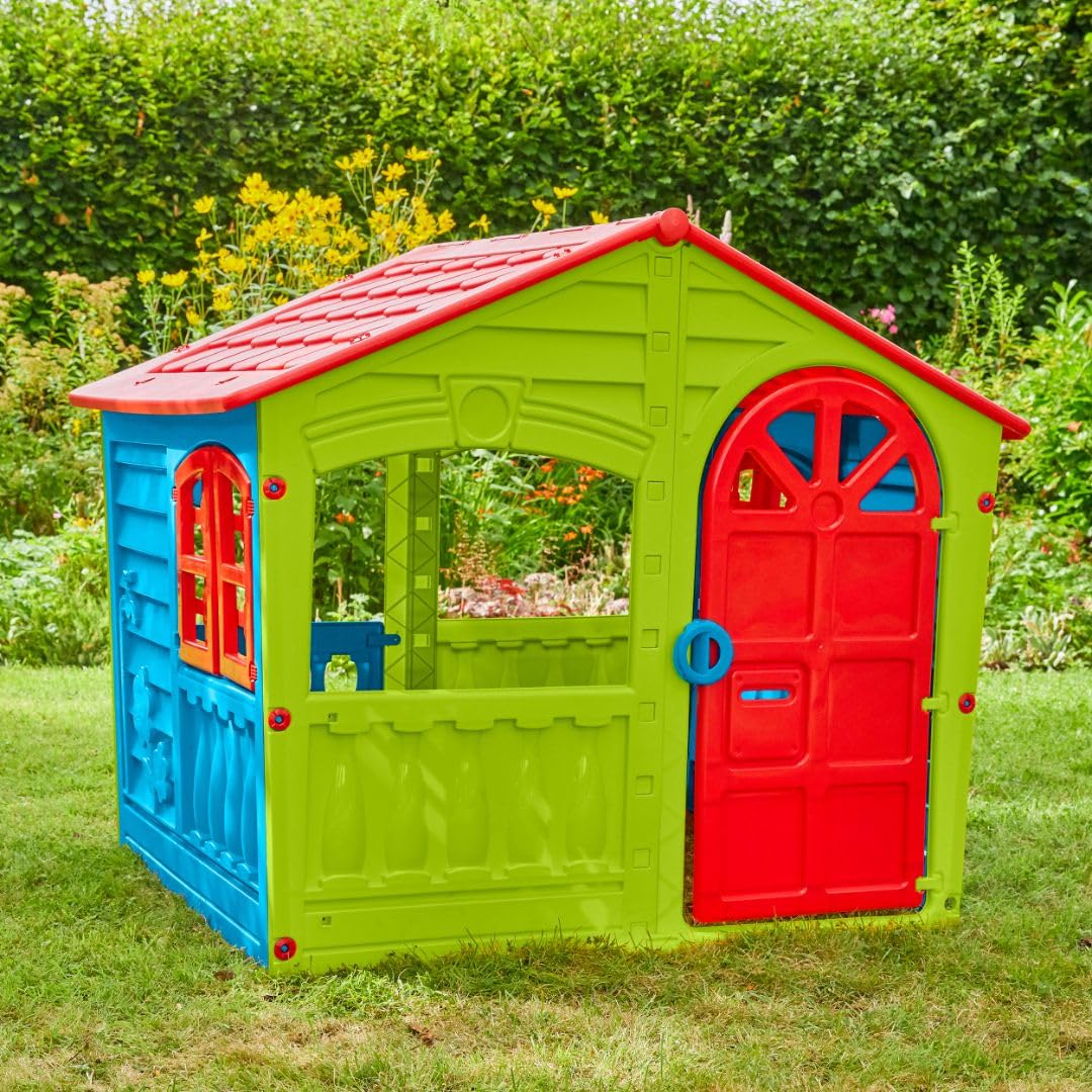 Casa de Juegos de Plástico Resistente a los Rayos UV para Interiores y Exteriores