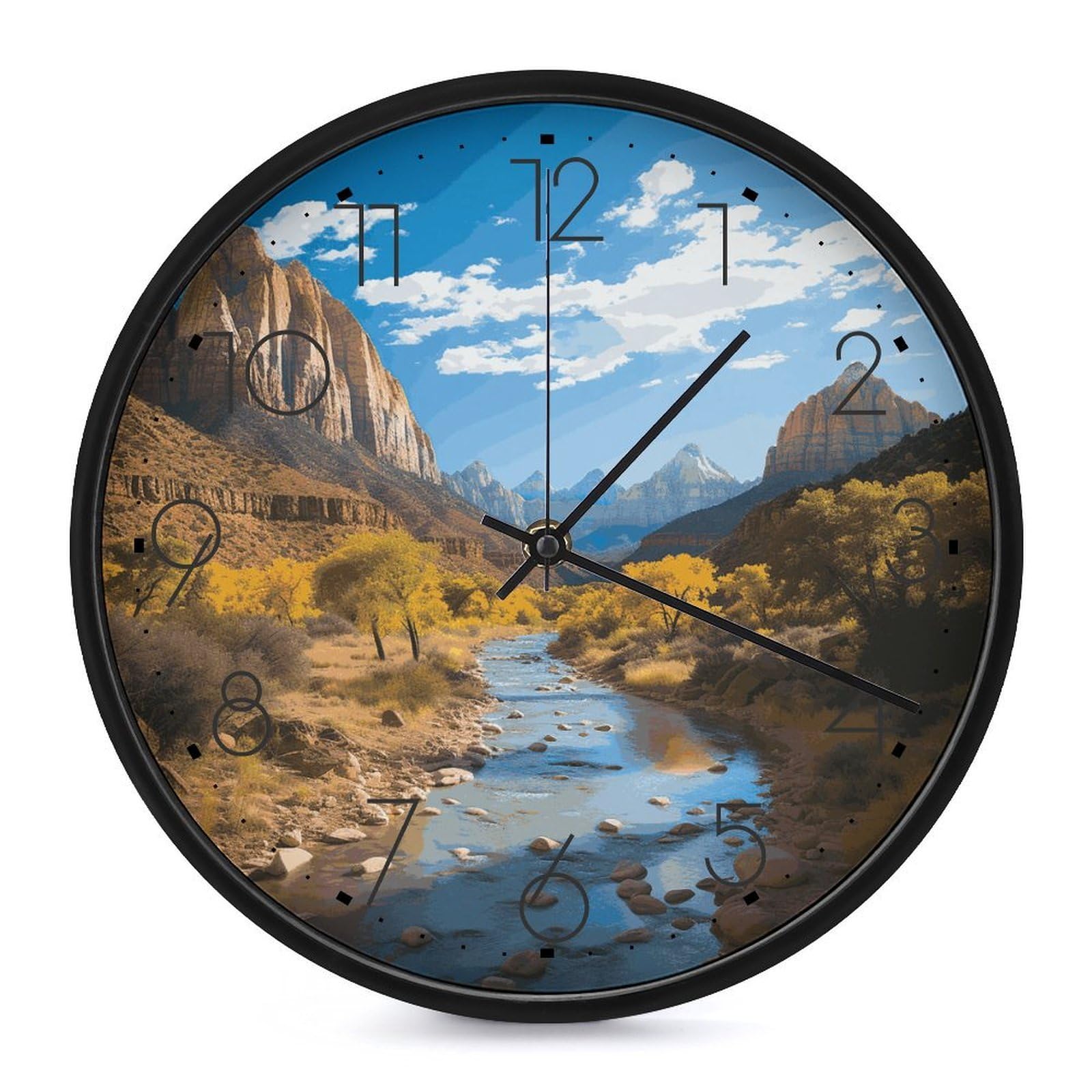 Horloge murale silencieuse moderne Zion a piles pour chambre et cuisine