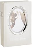 Pioneer Photo Albums 100-Pocket Moire Cover Album with Silvertone Oval Frame and Wedding Album Text for 4 by 6-Inch Prints, Ivory