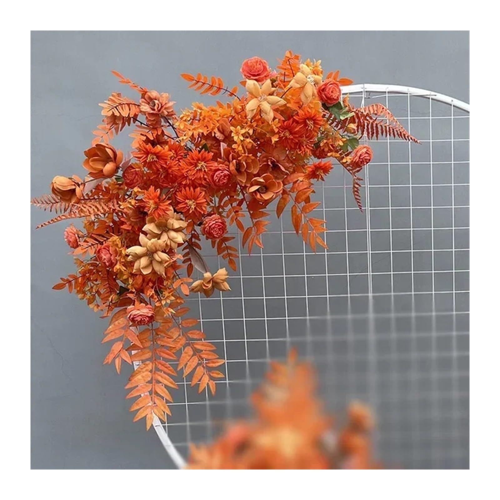 WJIAYAO Artificial Wedding Arch Flowers Kit Wedding Flower Simulation Artificia Silk Flowers Arch Round Pavilion Art Window Decoration Props(Color2 L)