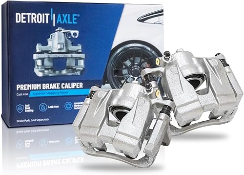 Detroit Axle - Pinzas de freno delanteras izquierda y derecha con soportes de repuesto para Fiat 500X Jeep Renegade 2015-2018 - Juego de 2 piezas