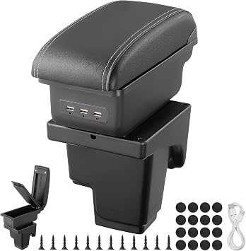 Armrest Storage Box USB Fit for Ford Focus MK3 2011-2018