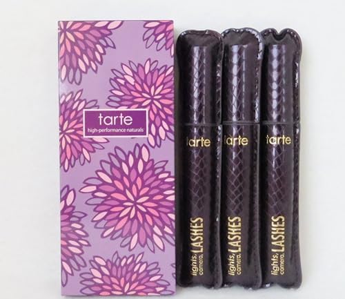 Tarte Luces, cámara, lashes alargamiento, rizado, voluminizador y acondicionador Trío de rímel 4 en 1 0.24 oz cada uno