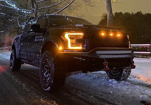 Miniatura 6 de iJDMTOY (3 luces LED ámbar de lente transparente compatibles con Ford Raptor 10-14 y 17-20 (alimentado por 36 piezas de luces LED SMD)