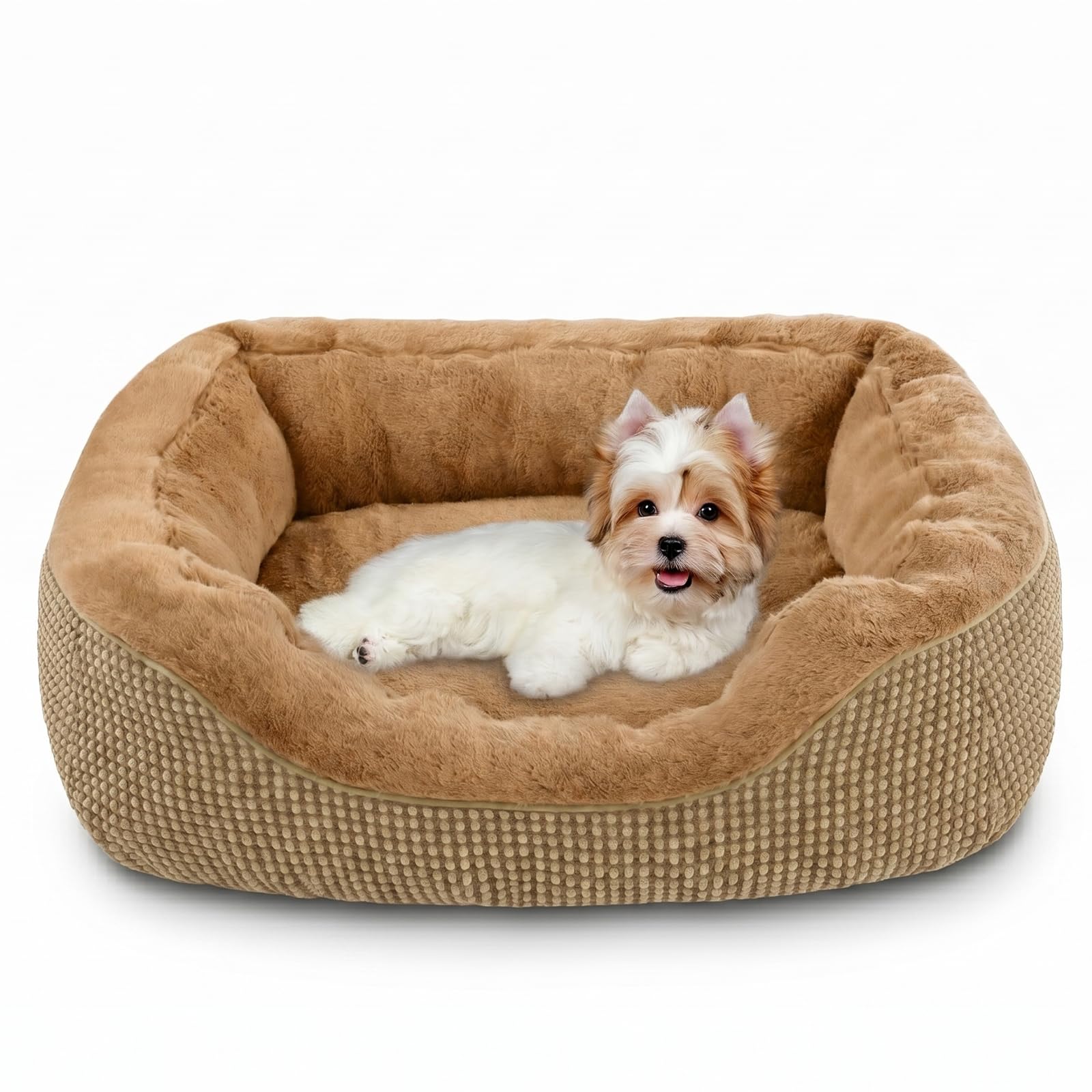 INVENHO Small Dog Bed for Small Dogs, Orthopedic Warming Soft Calming Sleeping Durable with Anti-Slip Bottom