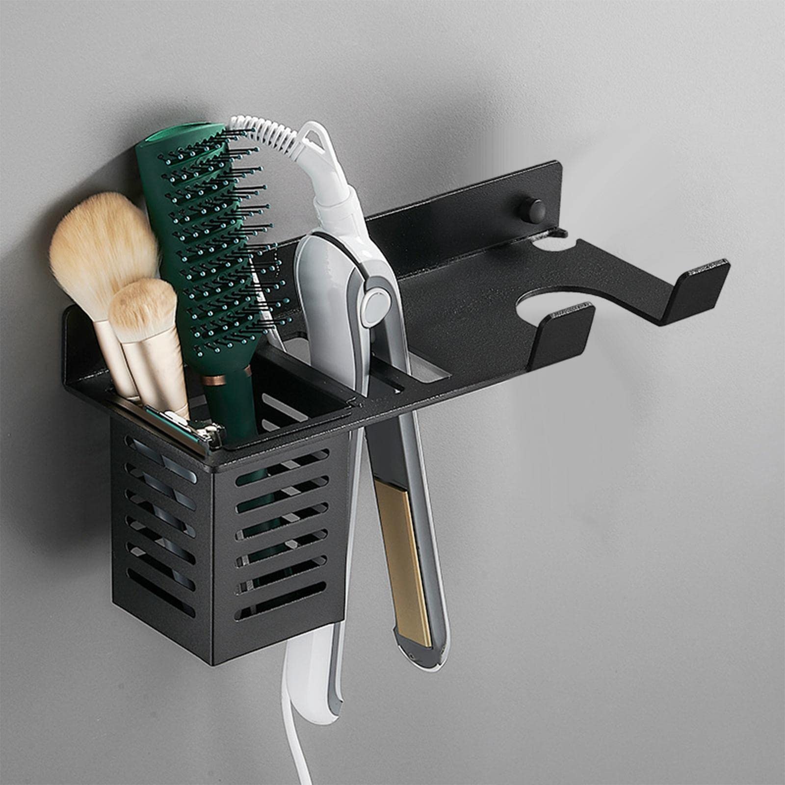 Fashion My Day Hairdryer Holder Wall Mounted Space Saving Rack for Combs Washroom Tools Health & Beauty | Hair Care & Styling | Hair Dryers-image-10