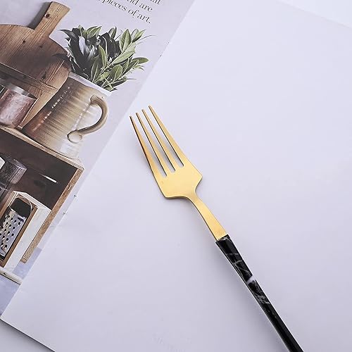 Miniatura 7 de Juego de cubiertos de 24 piezas para 6, cubiertos de acero inoxidable para el hogar, restaurante, hotel, juego de utensilios de cocina con mango de