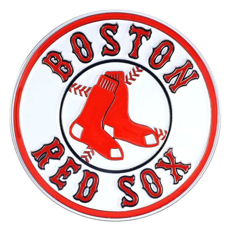FANMATS MLB 3D Color Metal Emblem, Diecut Team Logo Auto Emblem Boston Red Sox