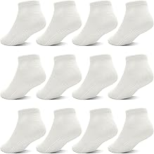 HYCLES Baby Boys Girls Non Silp Grip Socks 12 Pairs Toddler Anti Skid Cotton Ankle Socks with Grippers Kids Breathable Socks for 6 Month - 7 Years
