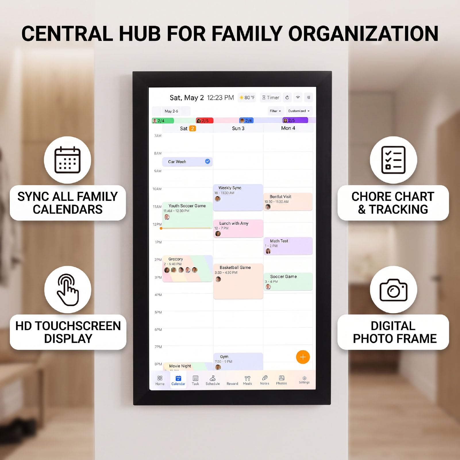 FTVOGUE 21,5 Zoll Intelligenter Digitaler Kalender Zur Wandmontage,
