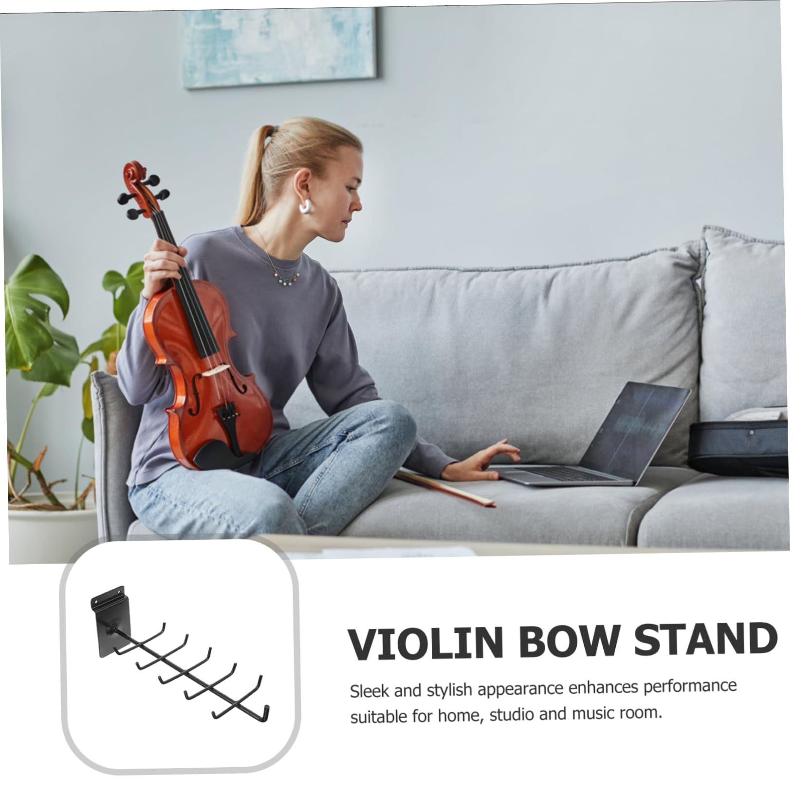 GOOHOCHY Wall Hook Violin Bow Hanger Mountable Bow Rack Strong and for Home