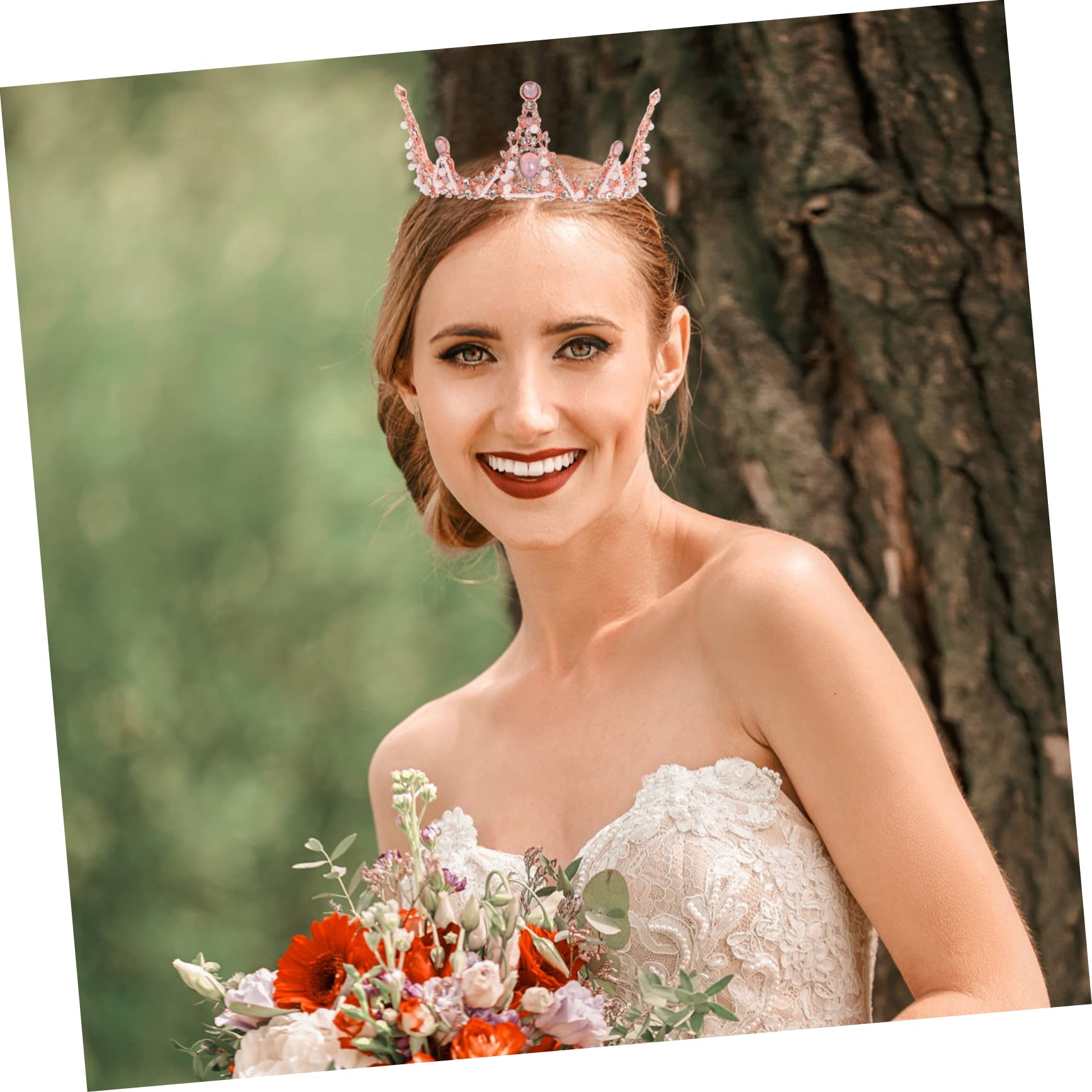 Diadema de Novia Elegante con Diseño de Redonda Rosa para Bodas Tocado Creativo para Mujeres y Niñas Accesorio para y Celebraciones