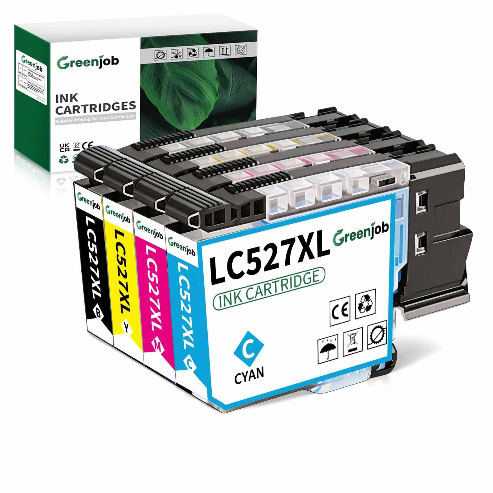 LC527XL Cartucho de Tinta Compatible con Brother LC527 LC-527XL LC-527XLVAL Multipack para Brother MFC-J4350DW MFC-J4550DW J4350DW J4550DW (BCMY, 4 Paquetes)