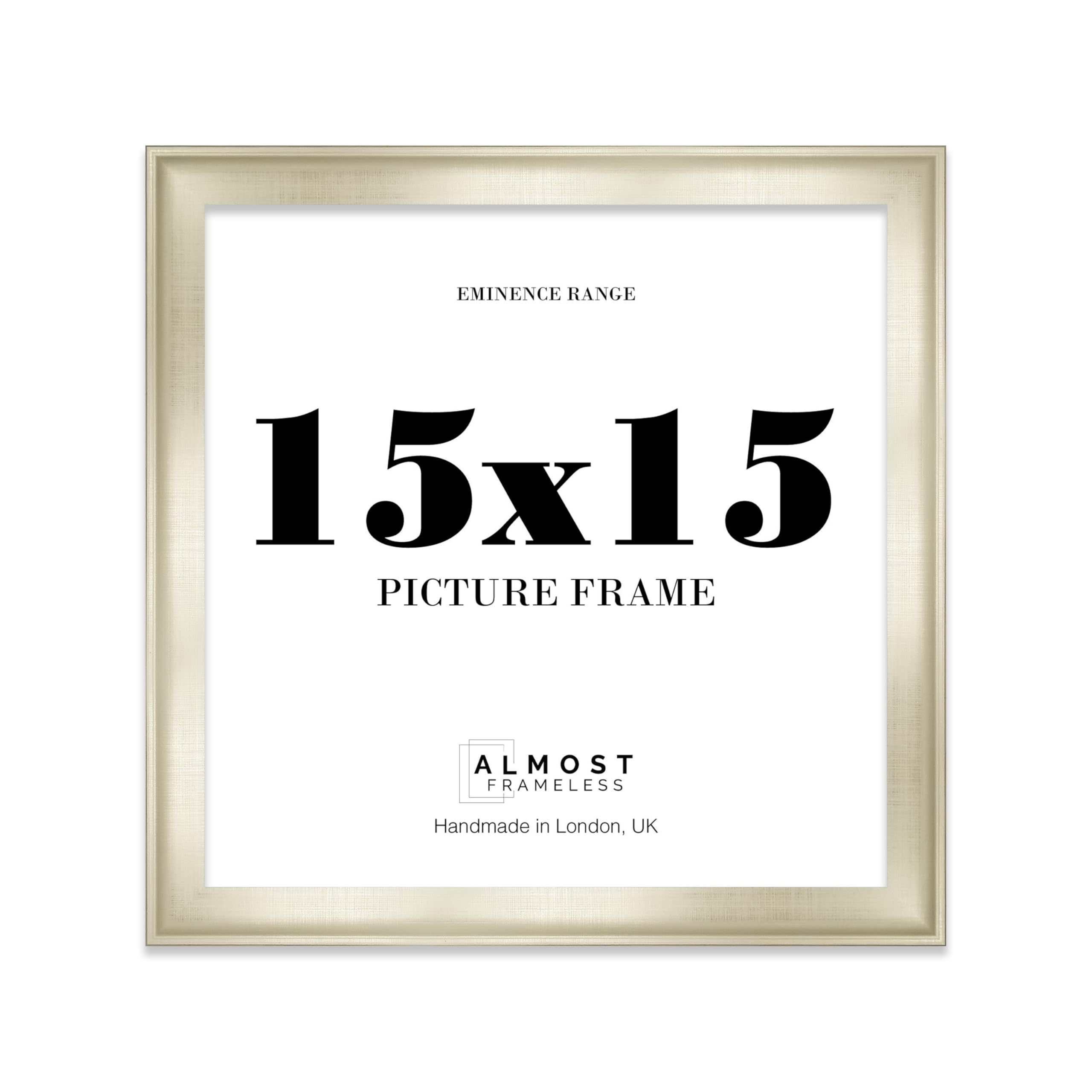 15x15" Silver Picture Frame - Rustic Wood Industrial Effect Photo Frame for Wall Display, Ideal for Posters, Prints & Home Décor, Wall Hooks, 32mm Edge - 1 Pack