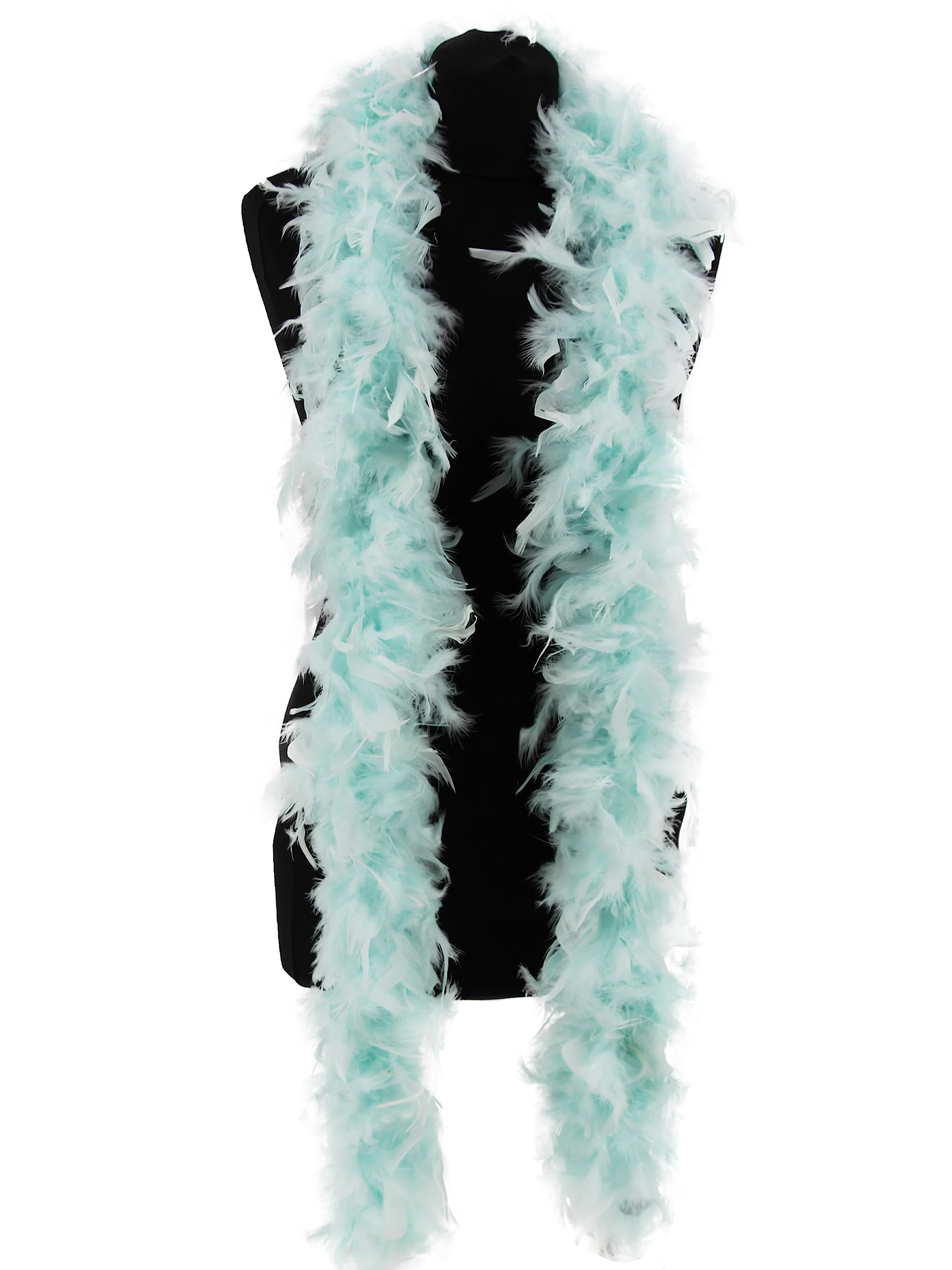 Feather Boa 80g 180cm Soft Turkey Feathers Fluffy Long Boas for Women Hen Party Fancy Dress Costume Burlesque Dance Showgirls 1920s Gatsby Flapper Halloween Christmas Photo Props (ICY Blue Turquoise)