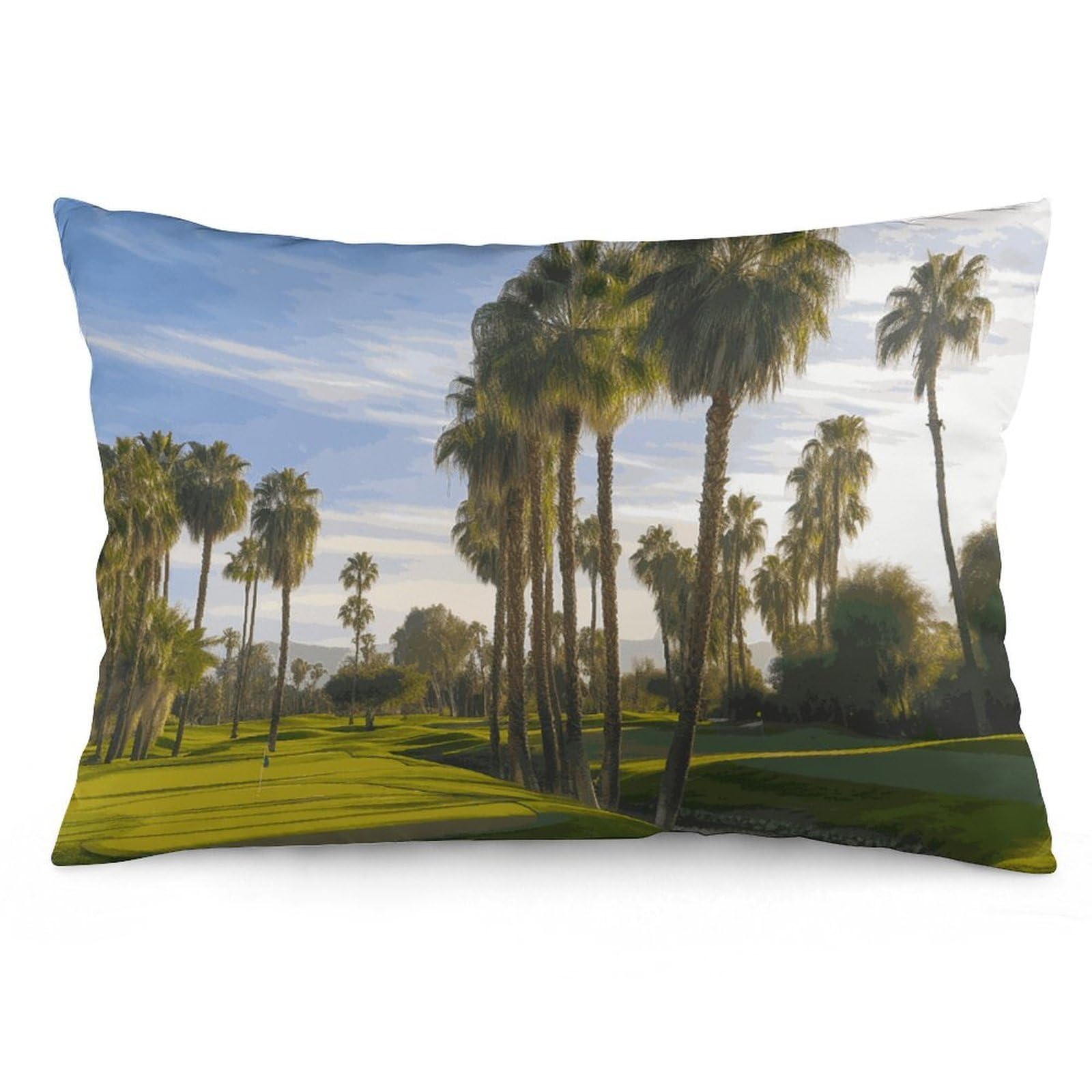 NONHAI 2 Pack Pillow Cases for Hair and Skin, Soft Breathable Pillow Case Covers with Hidden Zipper, Palm Tree Golf Course Pillowcase 20"x30" Pillow Covers for Sleeping Gift