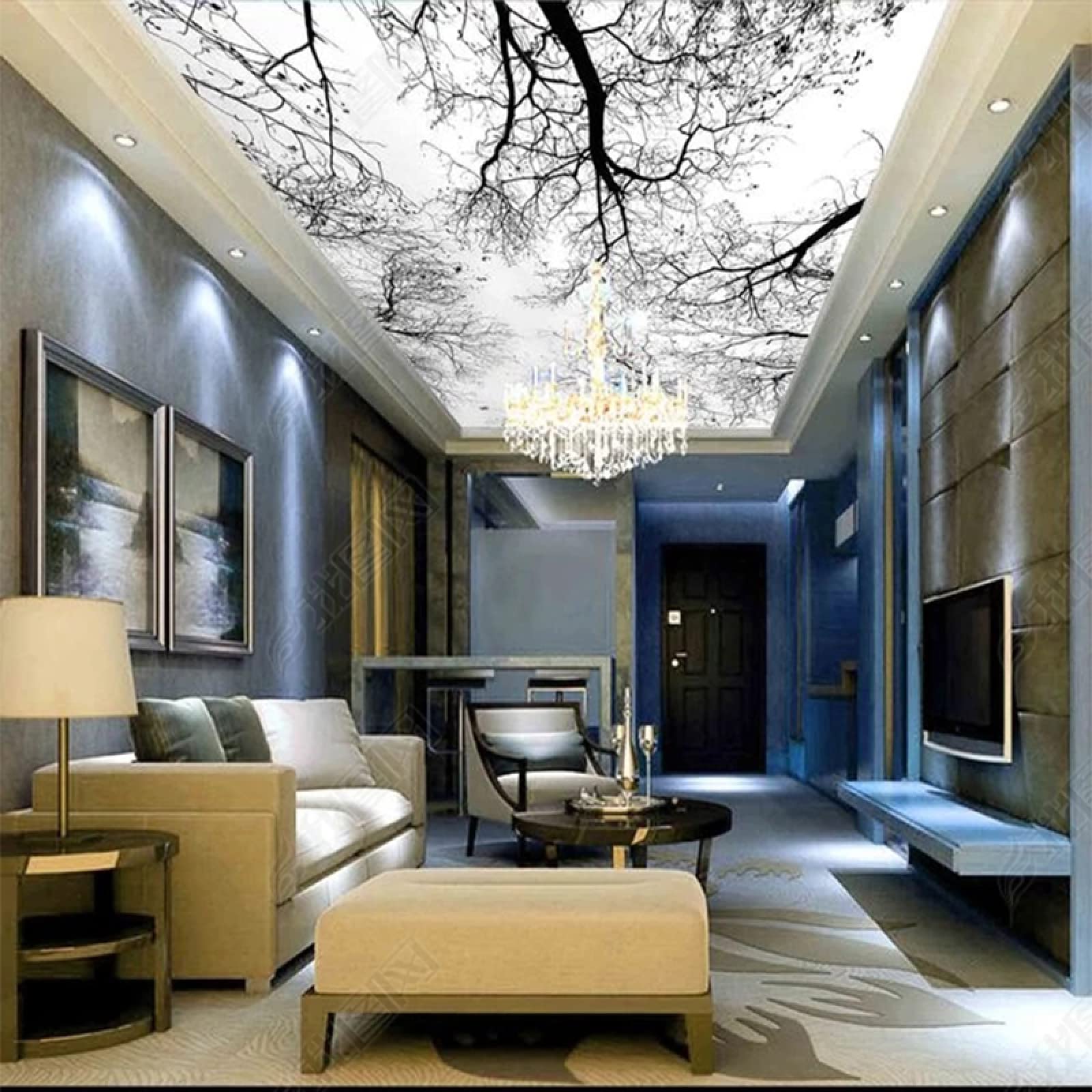 Carta Da Parati 3D Rami Di Alberi In Bianco E Nero Carta Da Parati Camera Letto Moderna Fotomurali 3D Gigante Murale Decorazione