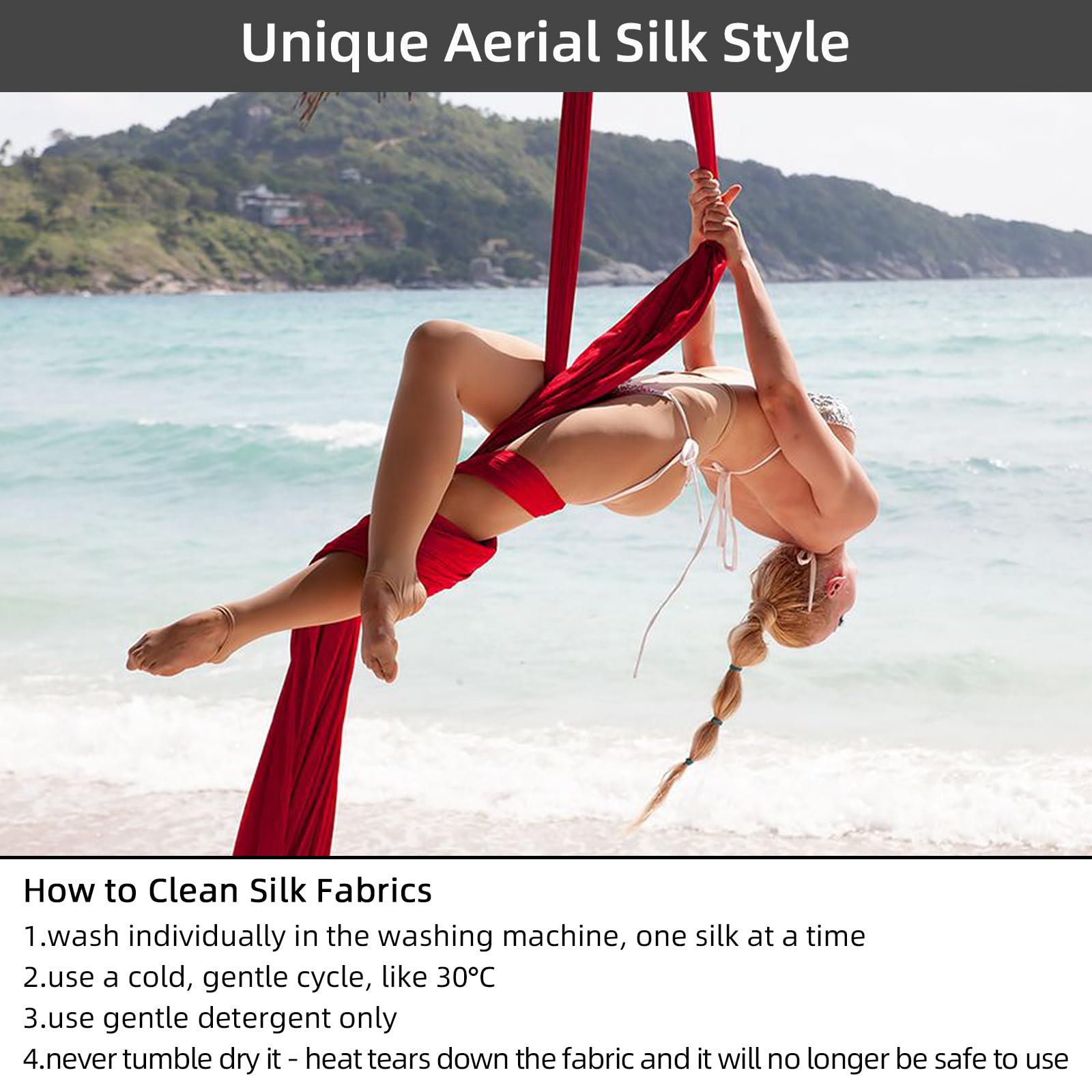 PRIOR FITNESS Aerial Silk Yoga Hängematte Stoff (9,1 m) strapazierfähige Seide Aerial Dance Flying Swing, Home Yoga Einführung