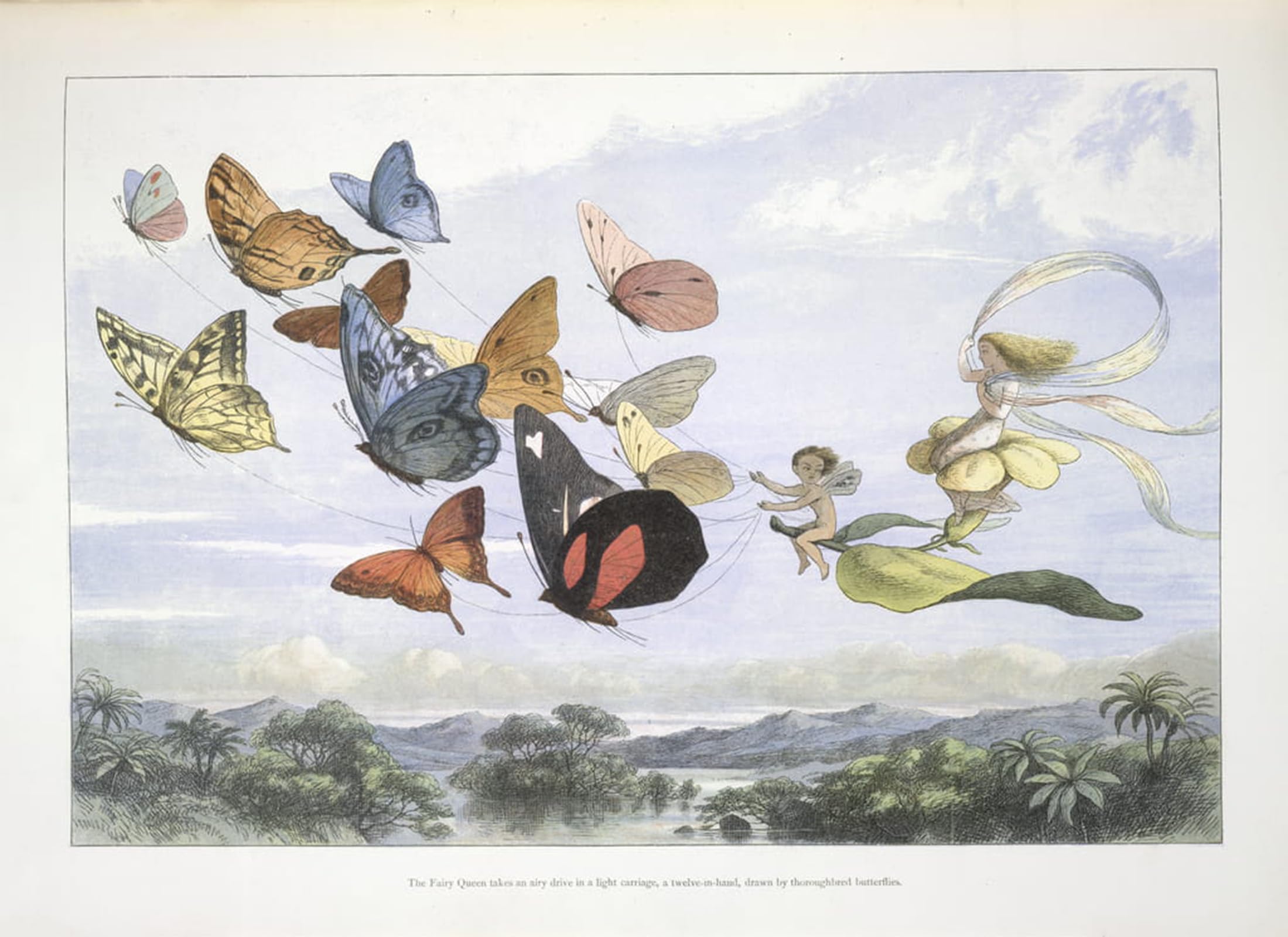 ARTXLXXBN Famous Prints Artwork Pictures Poster Painting Art the Queen by Richard Doyle Artwork Landscape Pictures for Home Decor 60x90cm