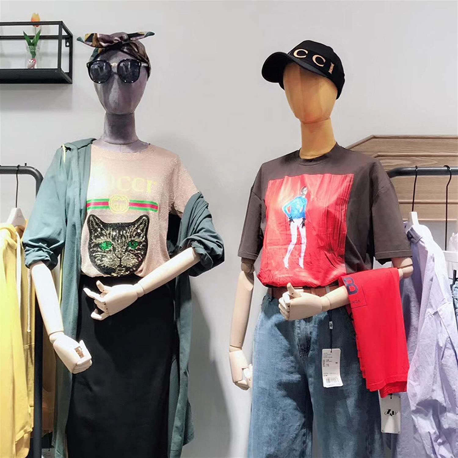 Manekin tułowia, manekin krawiecki, manekin damski, lniany, z drewnianym ramieniecki, manekin damski, lniany, z drewnianym ramieniem i trójkątną podstawą do ekspozycji odzieży, ciemnozielony
