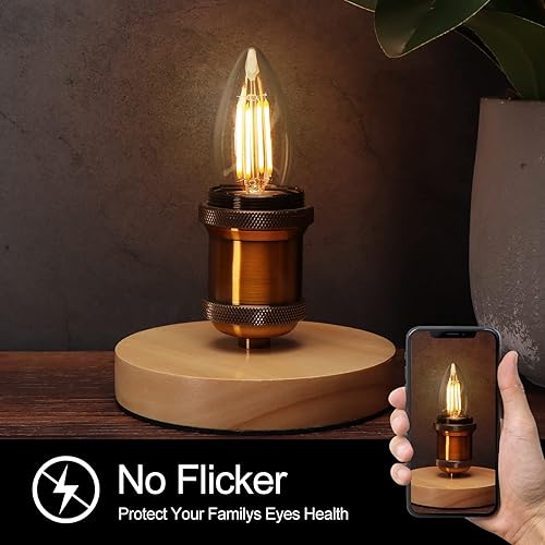 Miniatura 4 de BORT Bombillas LED B11, regulables de 4 W equivalentes a bombillas LED de 40 W, 2700 K blanco cálido, bombillas LED estándar E26 de base media,