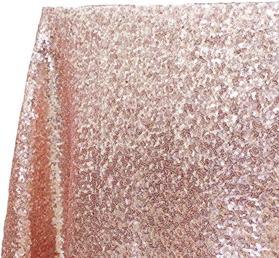 ACRABROS Rose Gold Sequin Tablecloth-50x80 Inch Rectangle Table Cloth-Glitter Sequin Overlay,Perfect for Party Decorations Holiday/Wedding/Party/Event/Banquets/Photography/Bridal Table Decoration