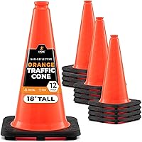 Vista 19 de Xpose Safety Cono de tráfico verde lima de 28 pulgadas, paquete de 4, cono de seguridad de PVC de alta calidad para estacionamiento, precaución