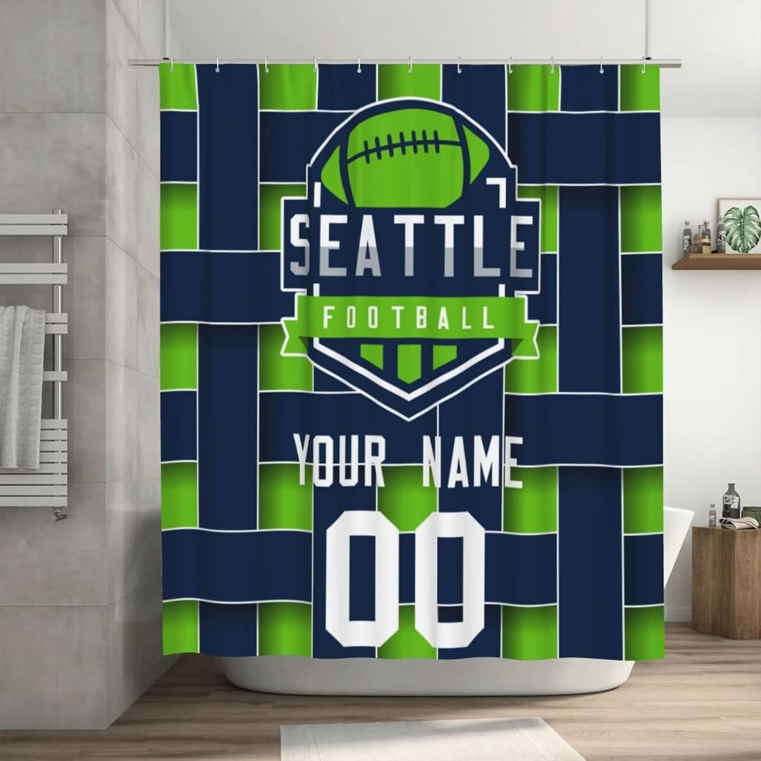 Detroit Customized Shower Curtains with Personalized Names and Numbers,Gifts for Lovers,Men,Women and Fans，60" X 72"，72" X 72"