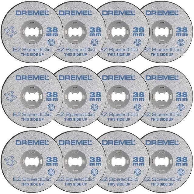 Dremel EZ SpeedClic SC456B Metal Cutting Wheel 12-pack, 12 Cutting Wheels with 38mm Cutting Diameter for Rotary Tools