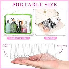 Patelai Wide Tooth Comb Large Hair Detangling Comb for Curly, Wet Dry Hair, No Handle Detangler Accessories(Glitter Clear)