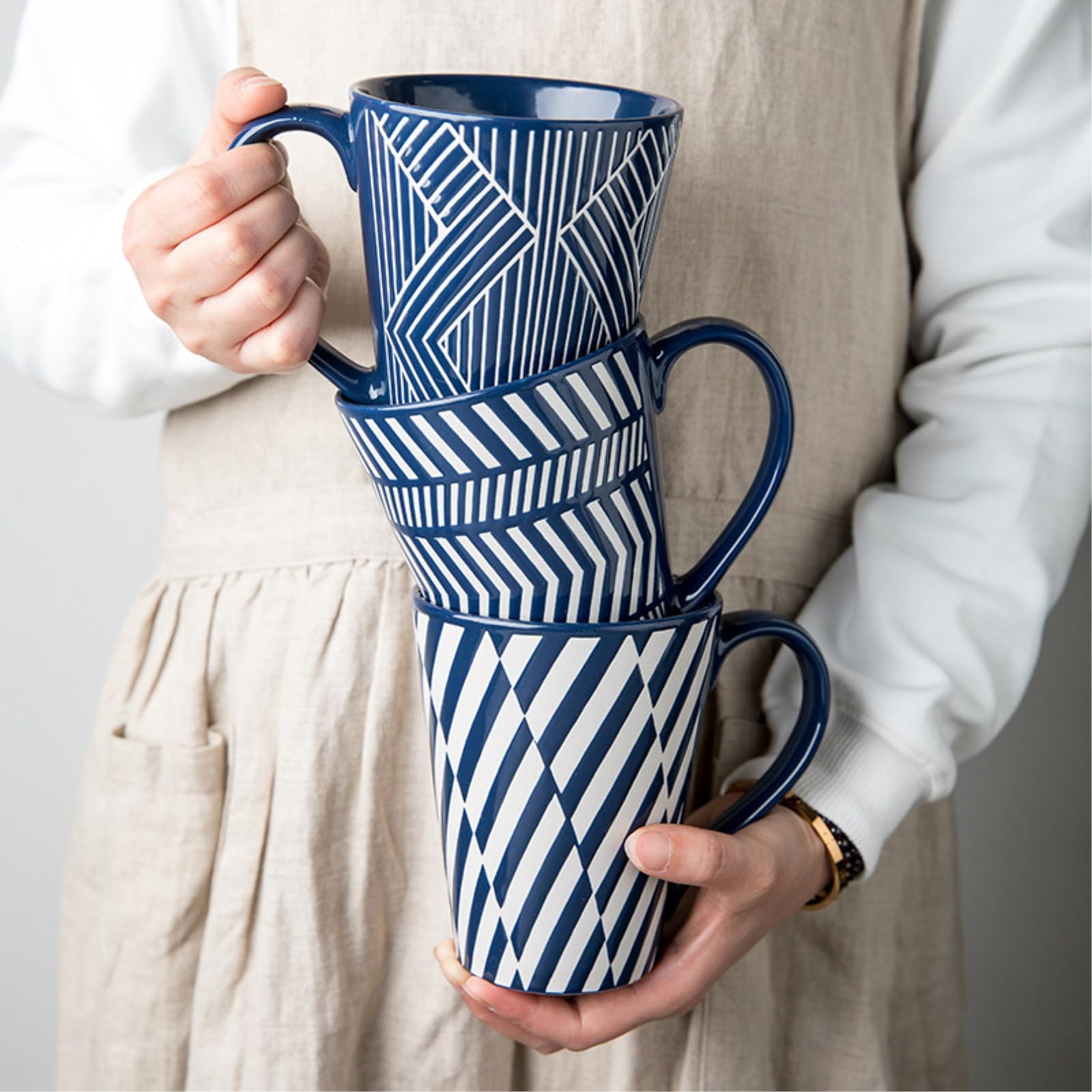 Taza creativa en relieve de 425 ml, taza de café con leche de cerámica para el hogar, Flecha, 450 ml
