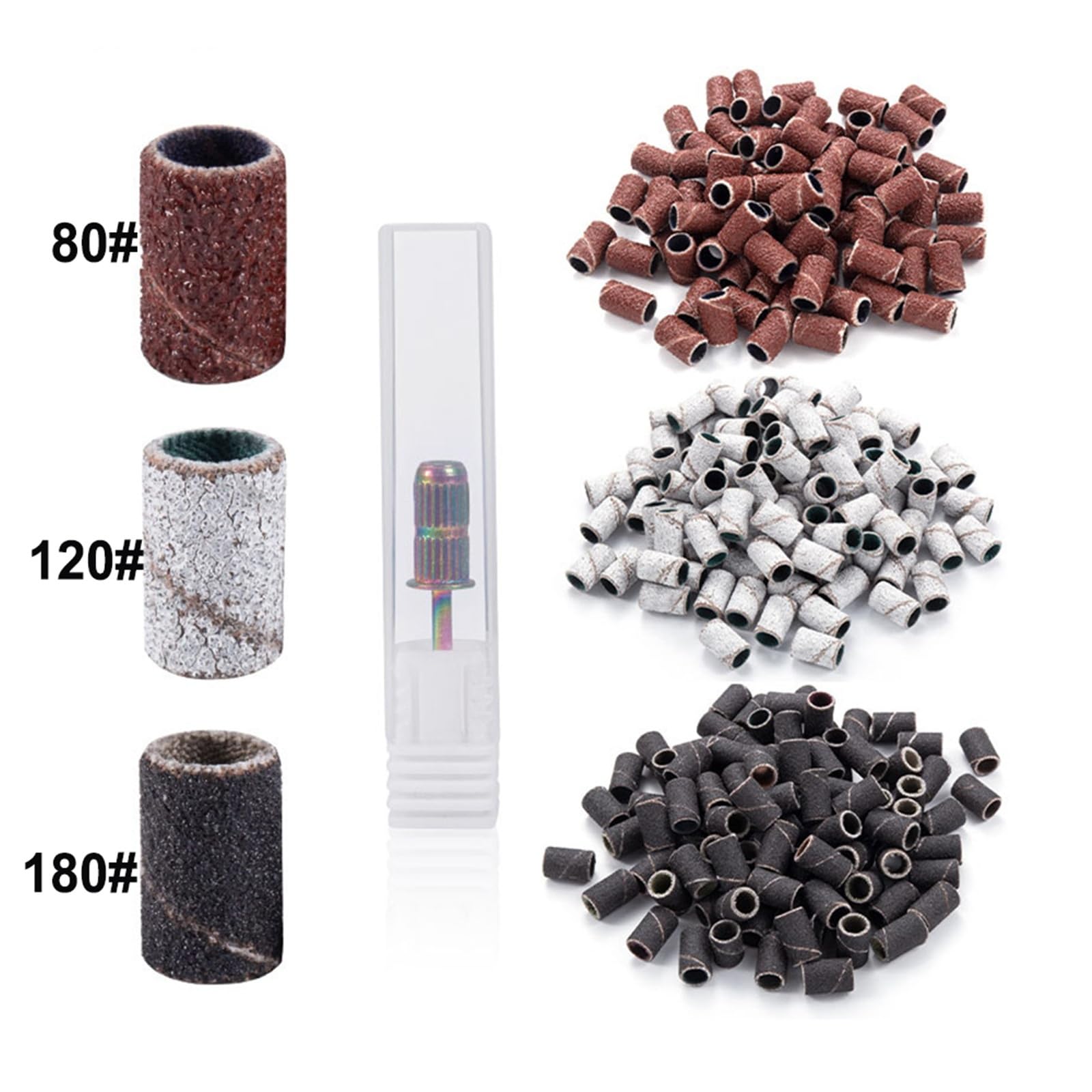 Fresas Torno Para UñAs Máquina de manicura y pedicura, cabezales molienda, brocas for quitar esmalte Gel para Manicura(GritBrown100Pcs)