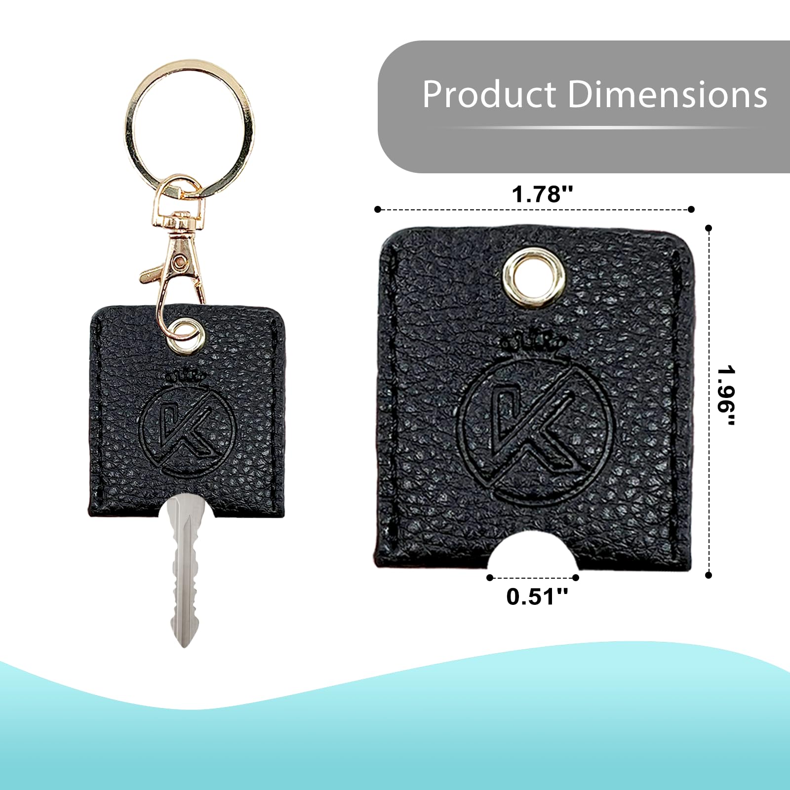 KRSURERICHER Universal Leather Key Sleeve, Key Covers, 3pcs Keychain Key Fod Protector for Broken Keys Car Keys (Black)