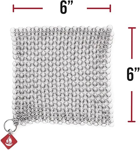 Miniatura 9 de Knapp Made CM Scrubber - Depurador de malla de anillo pequeño de 9 x 6 pulgadas para hierro fundido acero inoxidable utensilios de cocina anodizados