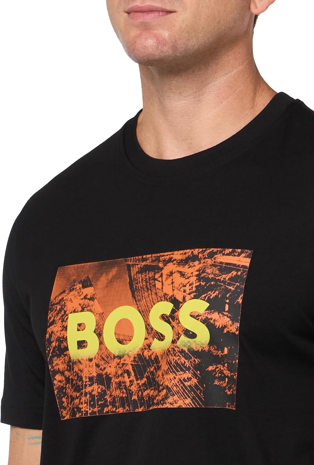 BOSS Mens Big Logo City Scape Cotton T-Shirt - Image 3