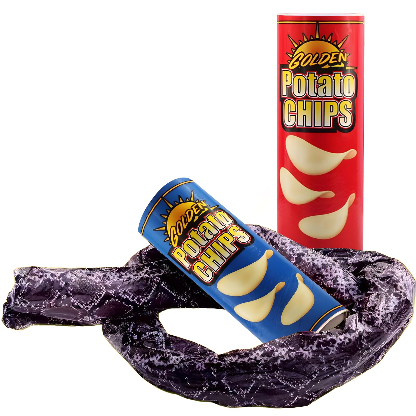 2 Pieces Funny Potato Chip Snake Funny Prank Snake Can Jump Spring Snake Novelty Funny Funny Scary Prank Potato Chip Canister Halloween April Fools Carnival Party Decoration Supplies