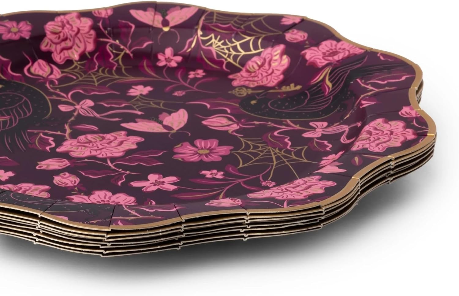 Bonjour Fête Vamp Romantic Elegant Dinner Plates, Pack of 8, 11"