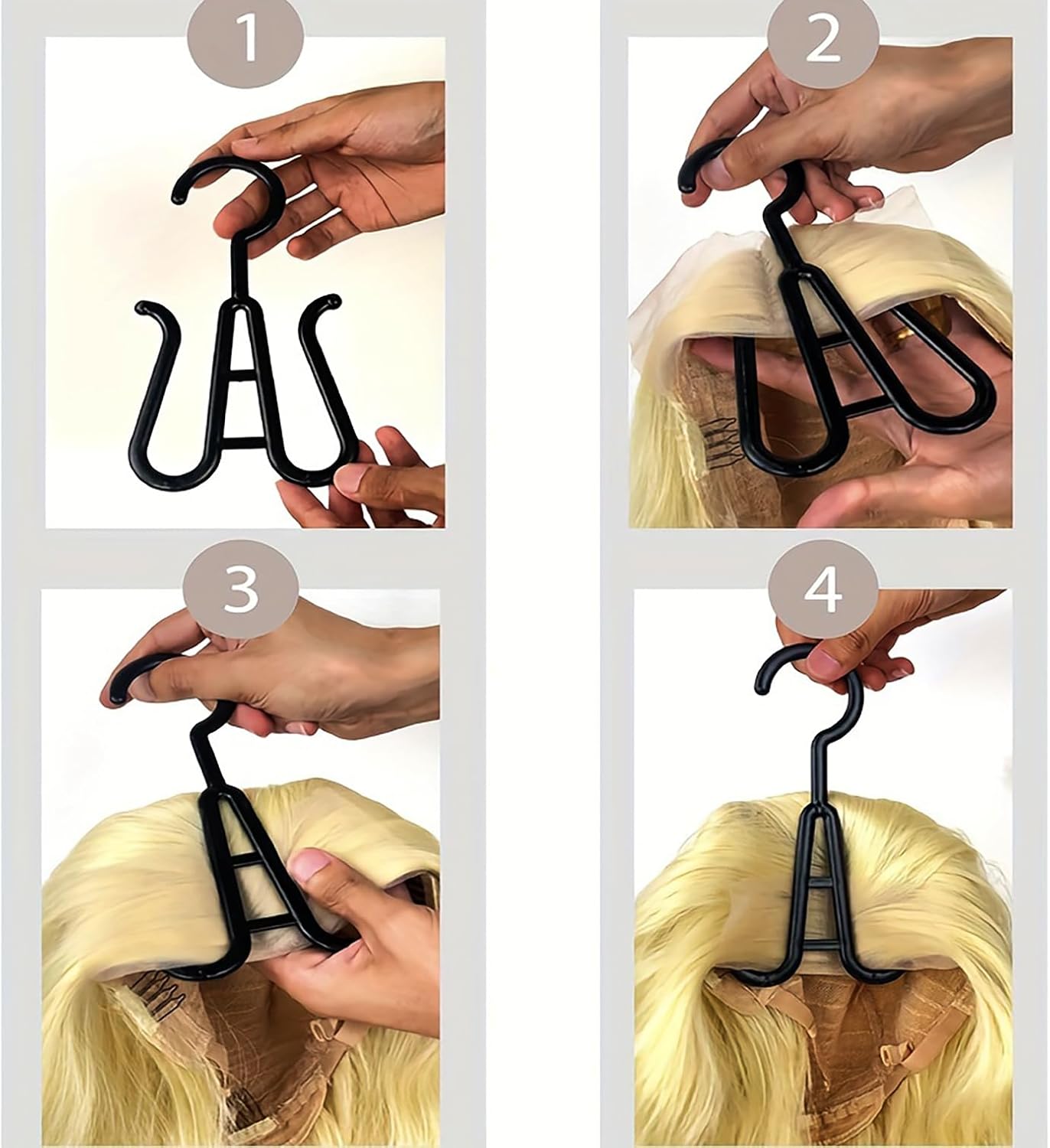 6-Pack Wig Storage Bags with Hanger – Dustproof Hair Extension Holder, Travel Wig Organizer for Multiple Wigs, Protective Wig Case for Synthetic & Human Hair (Black)