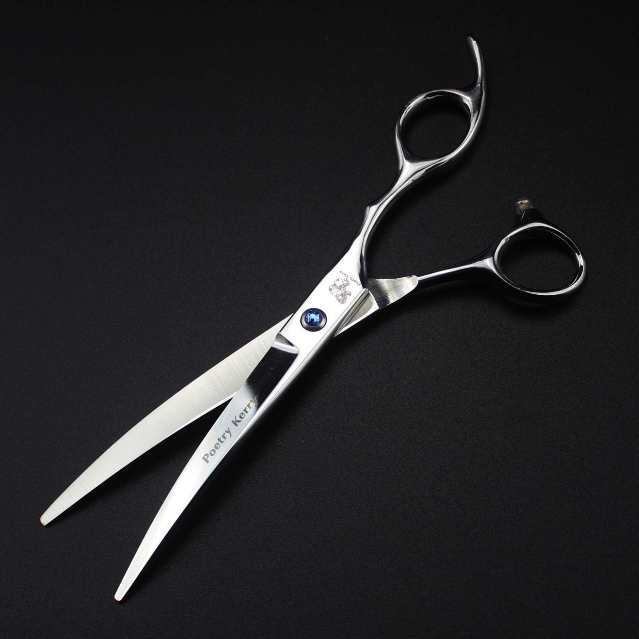 5PCS Pet grooming scissors kit,7 inch Dog Grooming Set,Pet Trimmer Kit for Dog Cat Pet with Cutting Scissors Thinning Shear, Curved Scissors, Grooming Comb and leather bag (Silver)